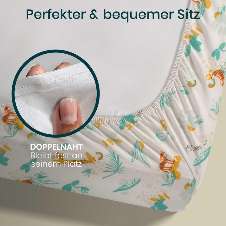 Tutti Bambini Spannbettlaken Beistellbett (2er-Pack) - Atmungsaktiver Bambus-Jersey - Spannbetttuch