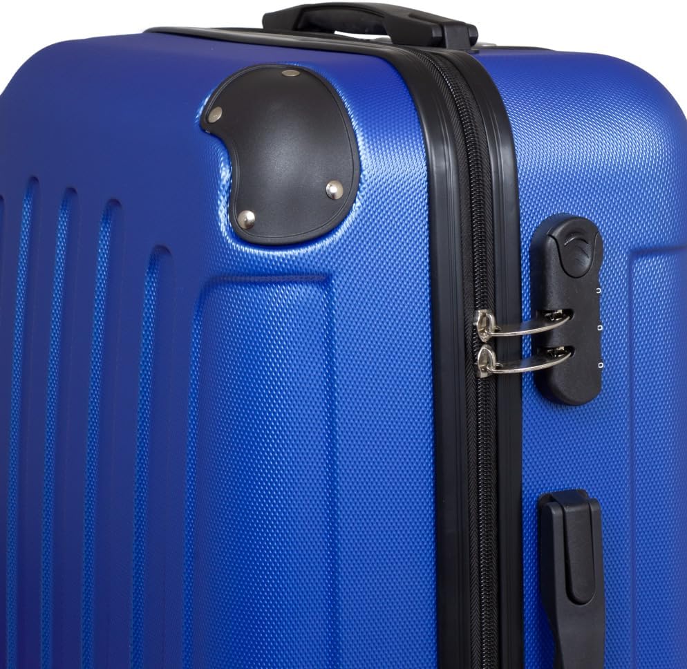 Trendyshop365 City-Koffer Hartschale Avalon 67 cm 61 Liter 4 Räder Zahlenschloss Blau Blau Citykoffe
