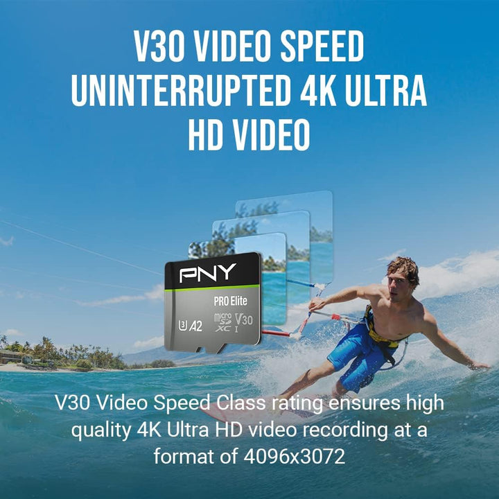 PNY PRO Elite 1TB microSDXC-Speicherkarte + SD-Adapter mit A2 App Performance + 100MB/s Lesegeschwin