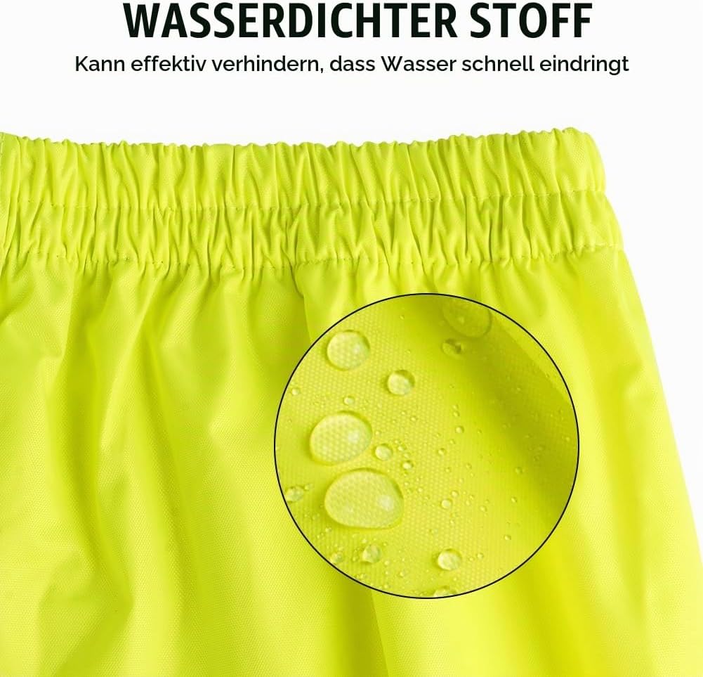Leichte Regenhosen Herren Damen Orange/Regen Warnschutzhose Winddichte Outdoorhose für Fahrrad Trekk