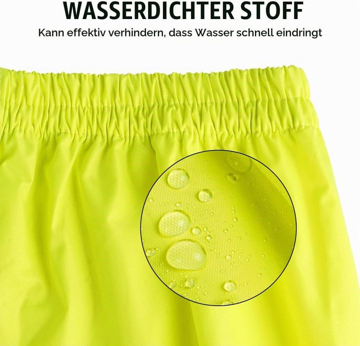 Leichte Regenhosen Herren Damen Orange/Regen Warnschutzhose Winddichte Outdoorhose für Fahrrad Trekk