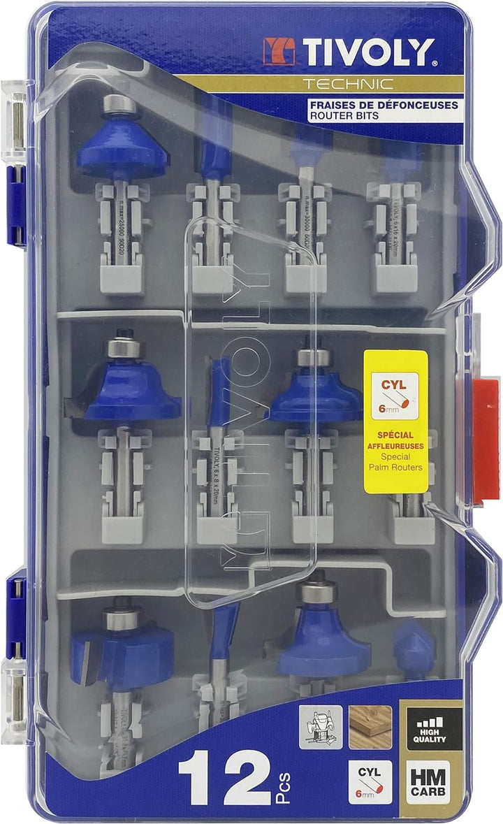Tivoly XT606470005 Frässtifte für Oberfräse, verschiedene Formen