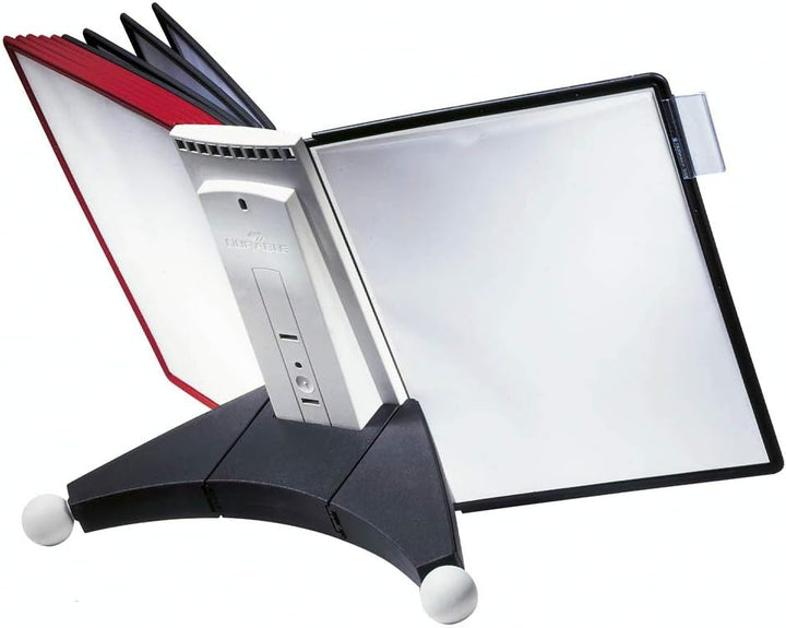 Durable Sichttafelsystem Sherpa Table mit 10 Sichttafeln, 1 Stück, schwarz/rot, 563200 Tisch 10 Tafe