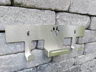 HL-Perfektion-in-Edelstahl Hundegarderobe für Hundeleinen Katzenleinen mit Beutelspender massiv Edel