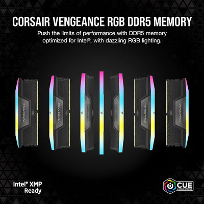 CORSAIR Vengeance RGB DDR5 RAM 64GB (2x32GB) 5600MHz CL40 Intel XMP iCUE-Kompatibler Computerspeiche