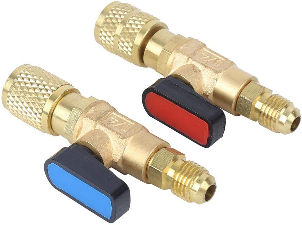 Haofy Klimaanlagen Kältemittel Kugelhahn, 2 Stück Kältemittelventil Kugelhahn Ladeschläuche Adapter,