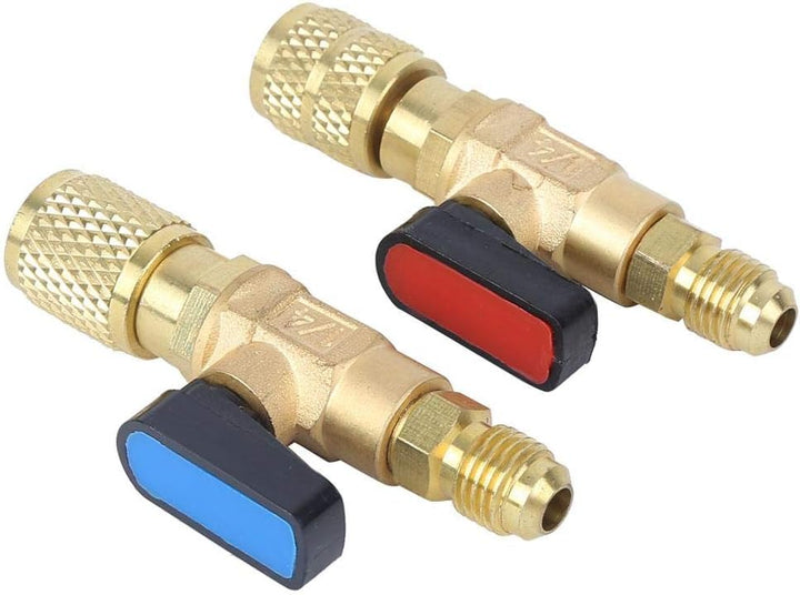 Haofy Klimaanlagen Kältemittel Kugelhahn, 2 Stück Kältemittelventil Kugelhahn Ladeschläuche Adapter,