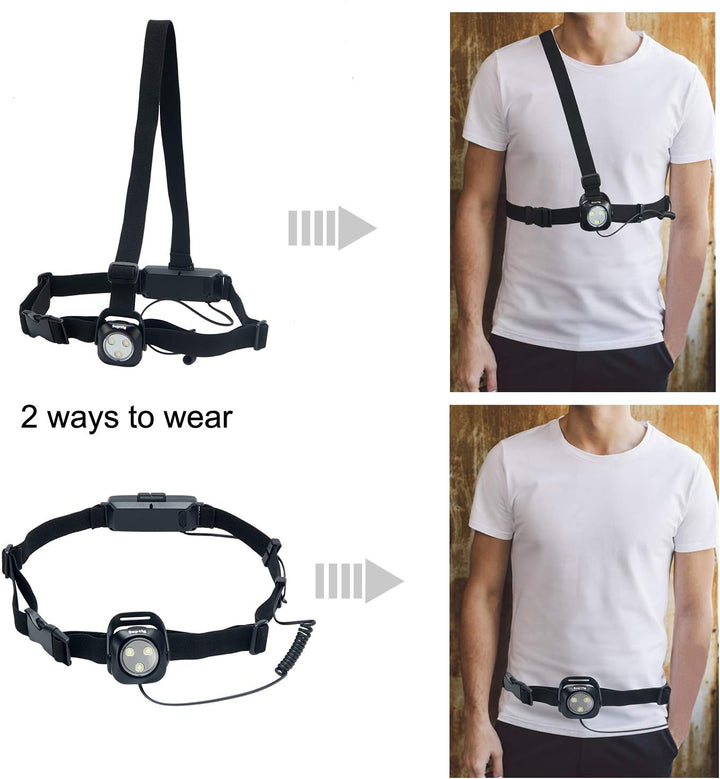 Suptig Lauflicht, Brustlicht, Laufgürtel Licht für Camping, Wandern, Laufen, Joggen, Gehen, Outdoor-