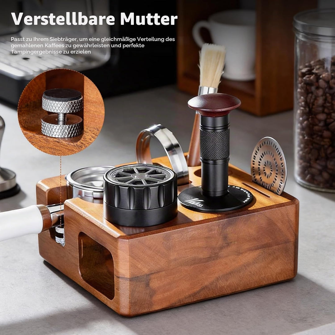 Tamperstation 58mm,Espresso-Tamperhalter,Tamperstation Holz für Siebträger,Für Siebträger, Kaffeebür
