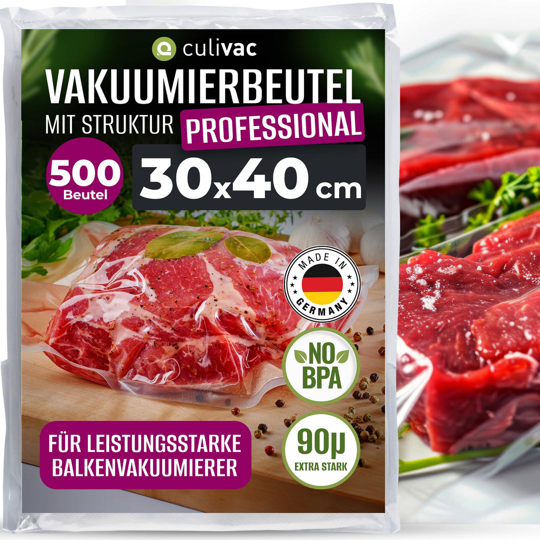 Vakuumierbeutel culivac 500 Vakuumbeutel 30x40cm Premium, Folienbeutel für jedes Folienschweissgerät