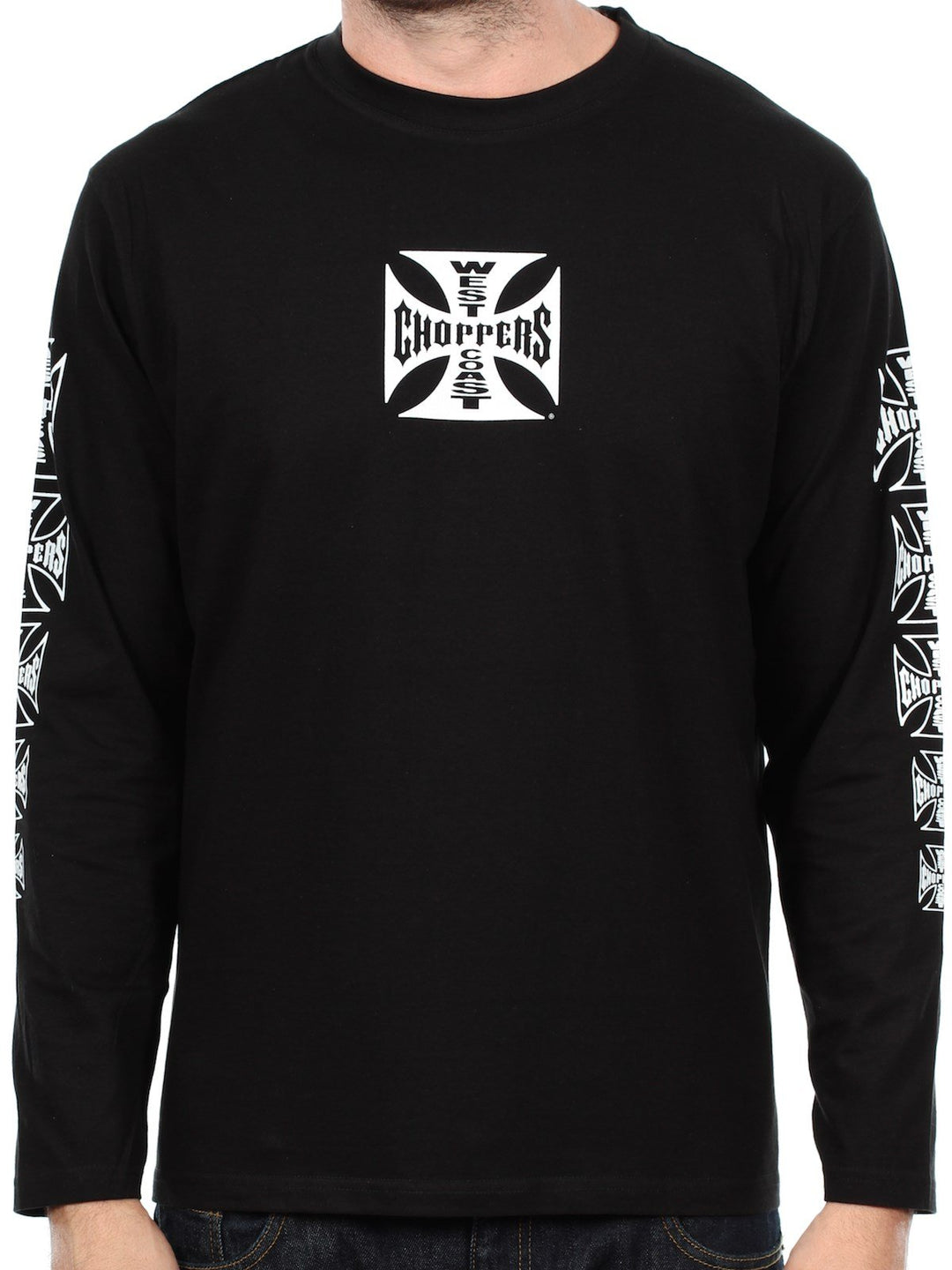 West Coast Choppers Cross Longsleeve schwarz, 3XL