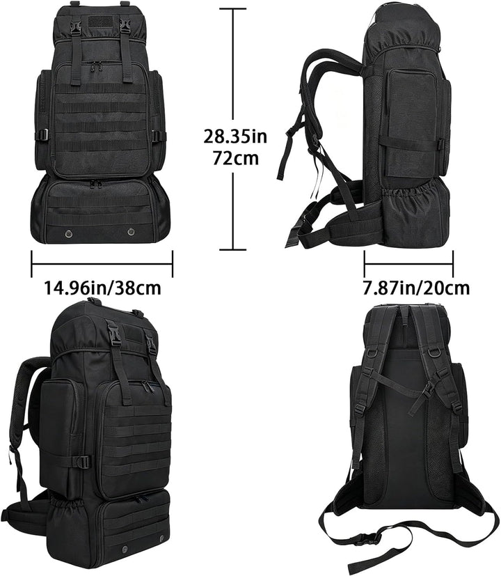 80L Wanderrucksack Trekking Camping Rucksack mit Schuhtasche für Herren Damen, wasserabweisend Extra