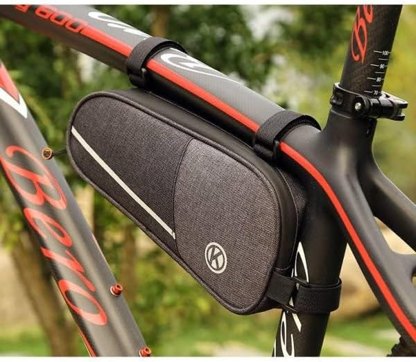 SYSTEM-S Fahrrad Tasche wasserfest Dreiecktasche Rahmentasche Triangeltasche Grau