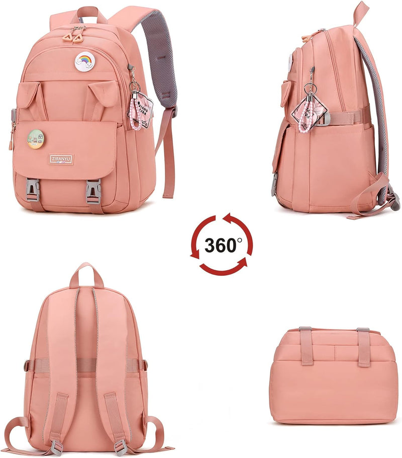 Rucksack Damen Schulrucksack Mädchen Teenager, Laptop-Rucksäcke 15,6 Zoll College Schultasche Anti-D