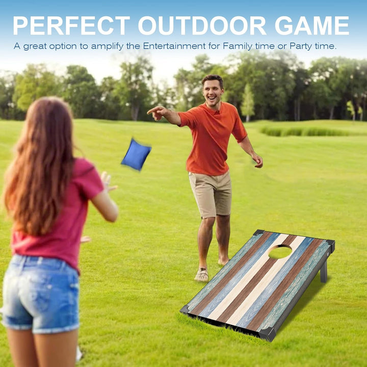 Cornhole Spiel Verordnung Grösse 91cmx60cm, Sackloch Spiel mit Corn Hole Spiel mit 2 Boards, 8 Wurfb