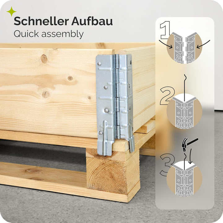 Garronda Holzaufsatzrahmen für Palette Aufbewahrungskiste aus Holz Palettenaufsatzrahmen Holzkiste (