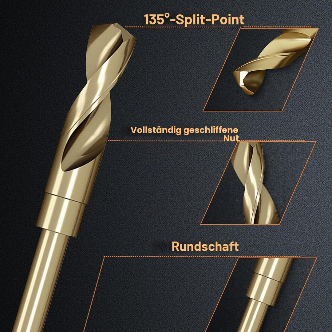 Meccion HSS-Co Metallbohrer Professional Abgedrehter Schaft Präzisions Geschliffene Spiralbohrer für