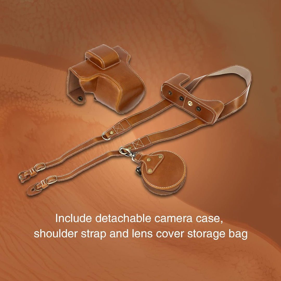 Z fc Zfc Kameratasche Rieibi PU Leder Tasche mit Gurt für Nikon Z fc 28mm f/2.8 SE, 16-50mm f/3.5-6.
