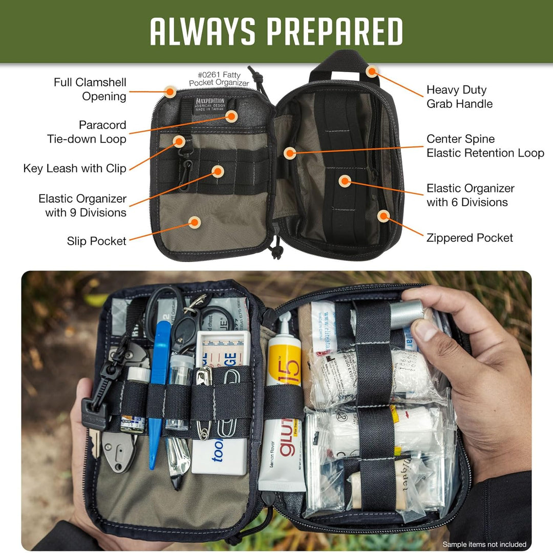 Maxpedition Fatty Pocket Organizer Tasche, Schwarz, 20 in, Schwarz