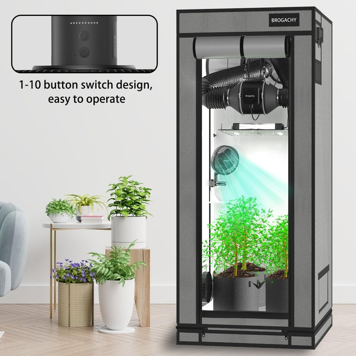 10W Grow Ventilator mit Clip, Automatische Oszillation,EC-Motoren mit 10-Geschwindigkeiten, Schutzar