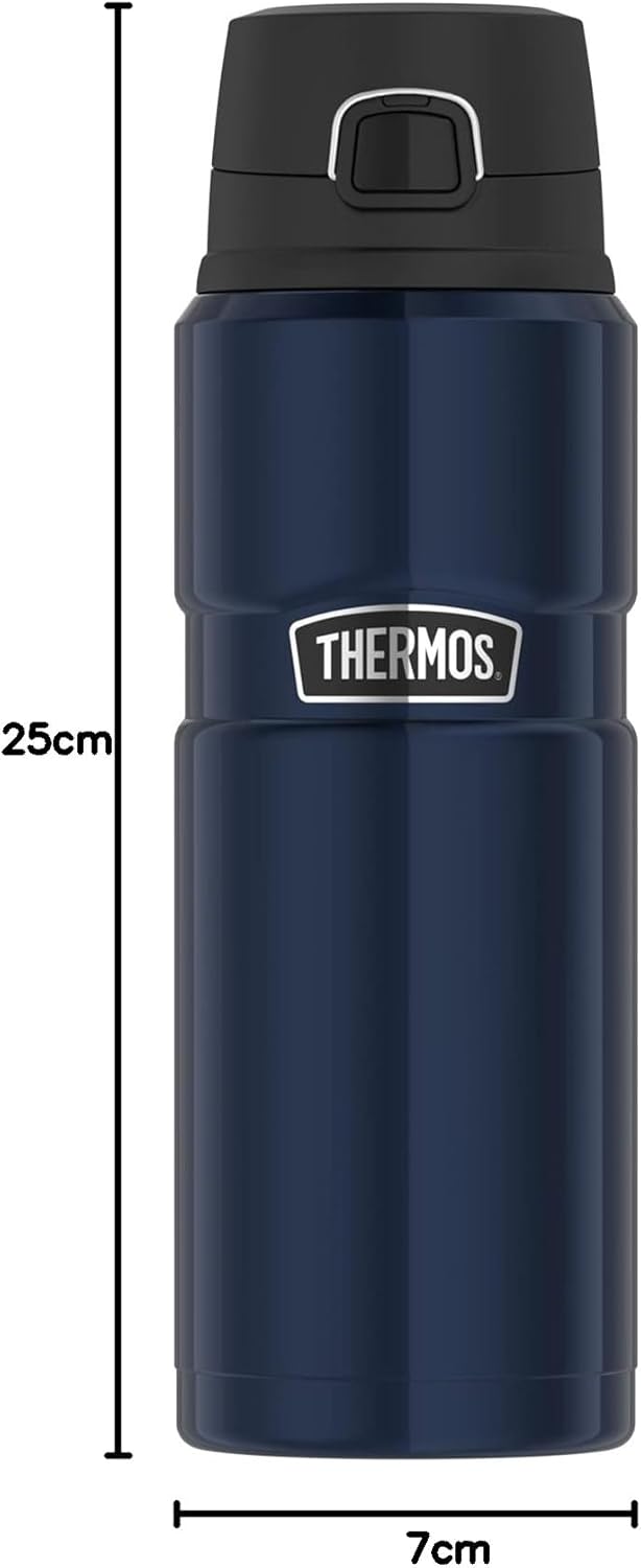 Thermos Stainless King Bottle 0,70l, Midnight Blue, Thermosflasche aus Edelstahl, Safe Flow Lid, spü
