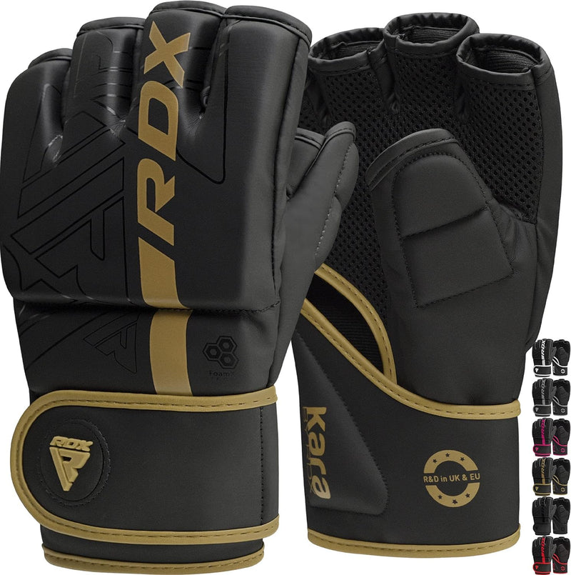 RDX Profi MMA Handschuhe Training, Kara Maya Hide Leder, Sparring Grappling Kampfsport Kickboxen Sch