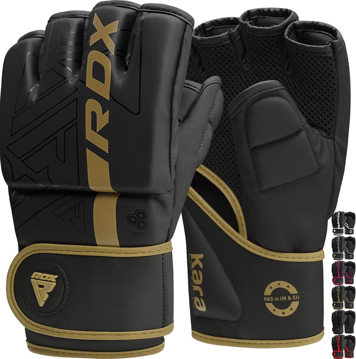 RDX Profi MMA Handschuhe Training, Kara Maya Hide Leder, Sparring Grappling Kampfsport Kickboxen Sch
