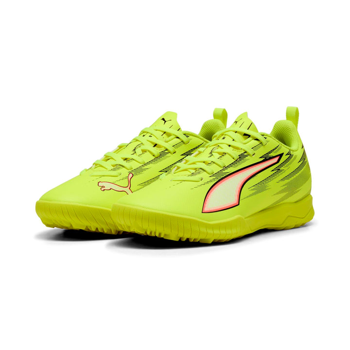 Puma Unisex Kinder Ultra 5 Play Tt JrSoccer Shoe 38.5 EU Yellow Alert Puma Black Glowing Red, 38.5 E