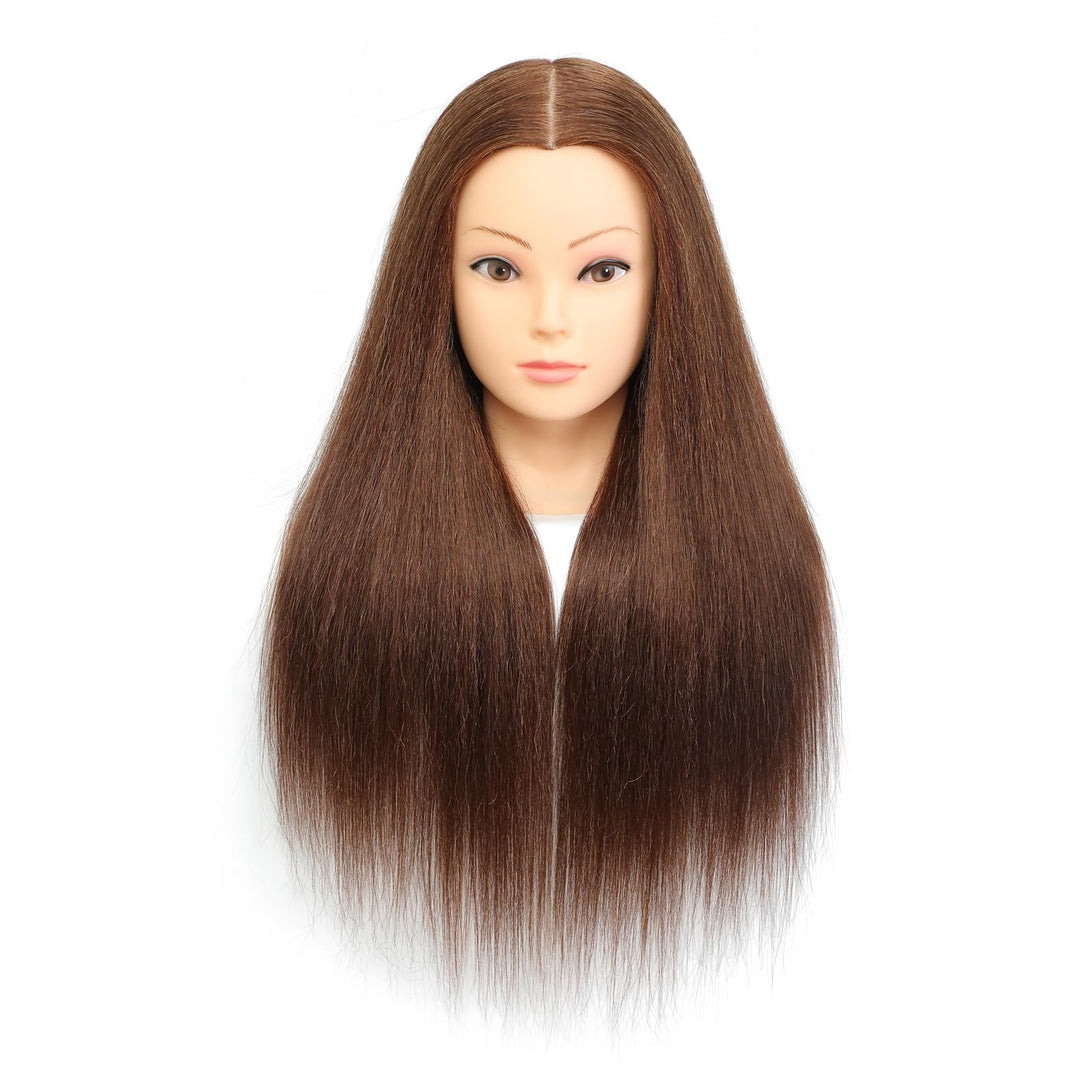 20"-22" Training Kopf 80% echtes menschliches Haar Kosmetologie Friseur Mannequin Manikin Puppe Kopf