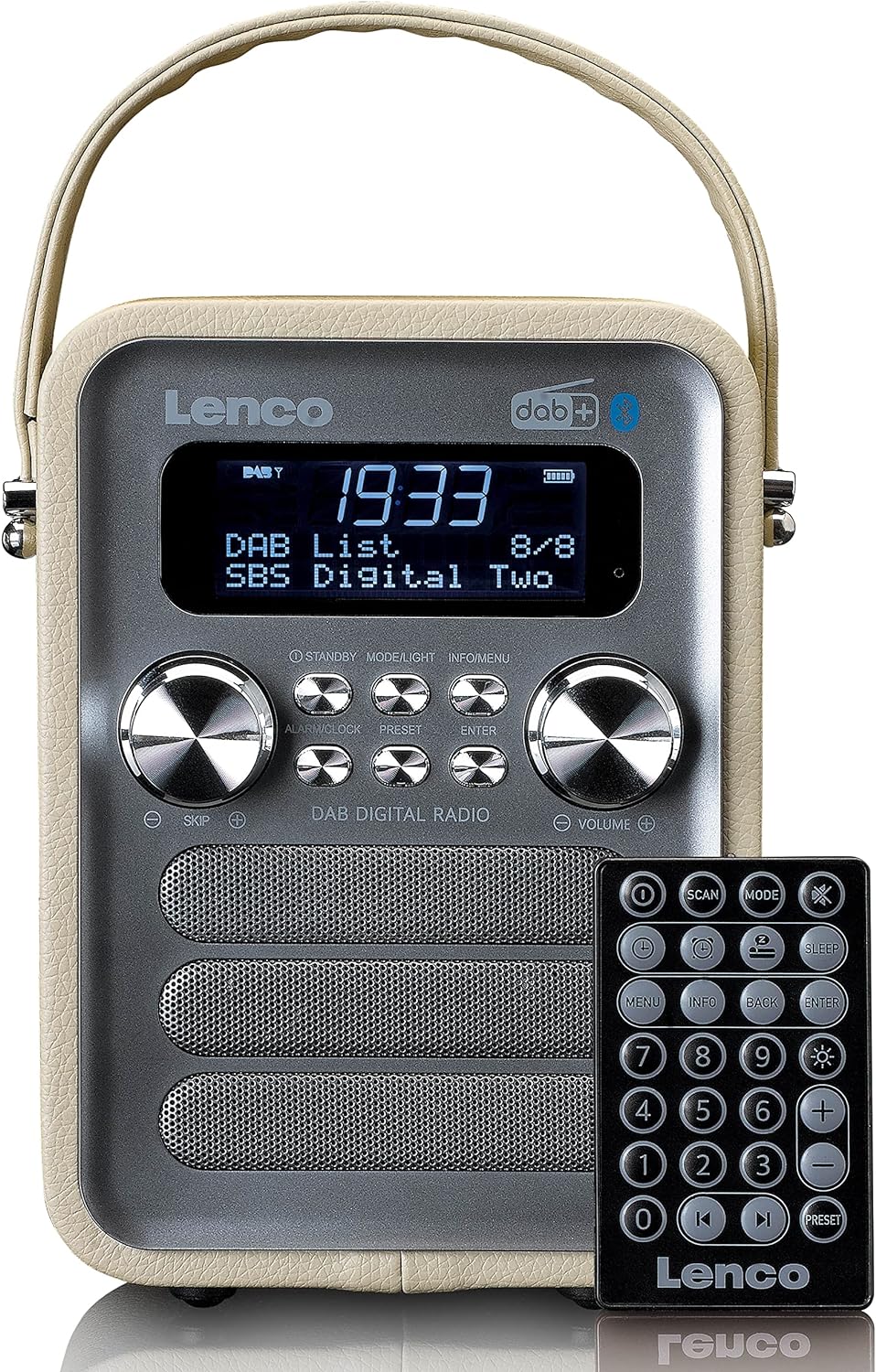 Lenco PDR-051 Tragbares DAB+ Retro Radio - PLL FM Radio mit Bluetooth - Integrierter Akku - 1800mAh