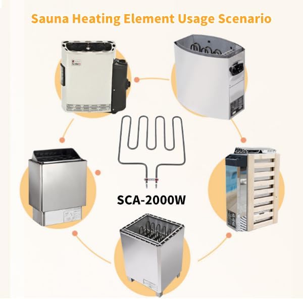 ZPSHYD Heizelement, Sauna-Heizelement 1Pc Elektrisches Heizelement für Saunaofen Edelstahl Straight