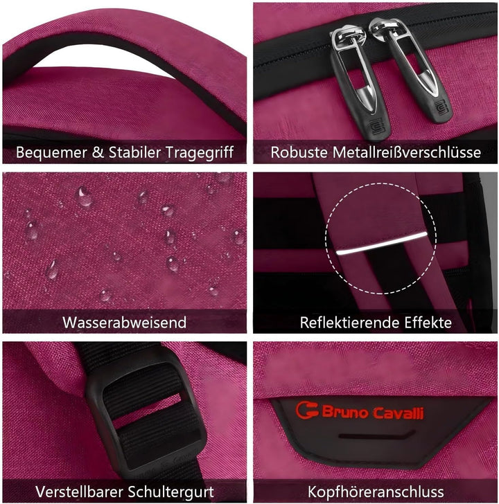 marcello Rucksack Damen,Laptop Rucksäcke mit USB-Ladeanschluss für Arbeit Schule Uni Schulrucksack f
