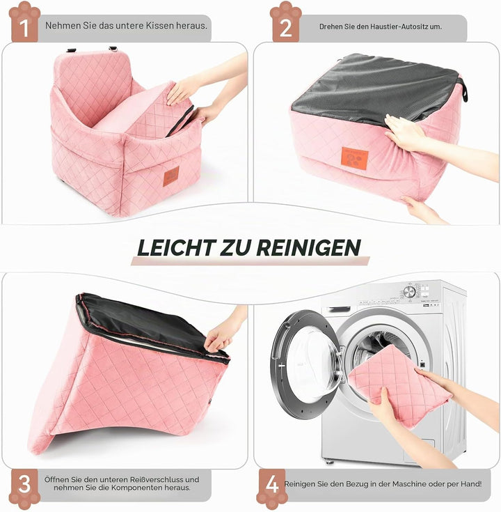 GL GLENSLAVE Hunde-Autositz für kleine/mittlere Hunde, Hundeautositz mit Dicker Polsterung unter 35