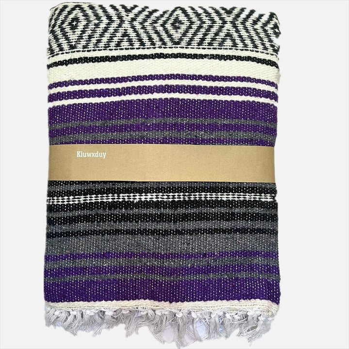 Kiuwxduy Mexikanische Manuell Strickdecke Decke，Sofa üBerwurf Meditations Yogamatte，Boho Outdoor Cam