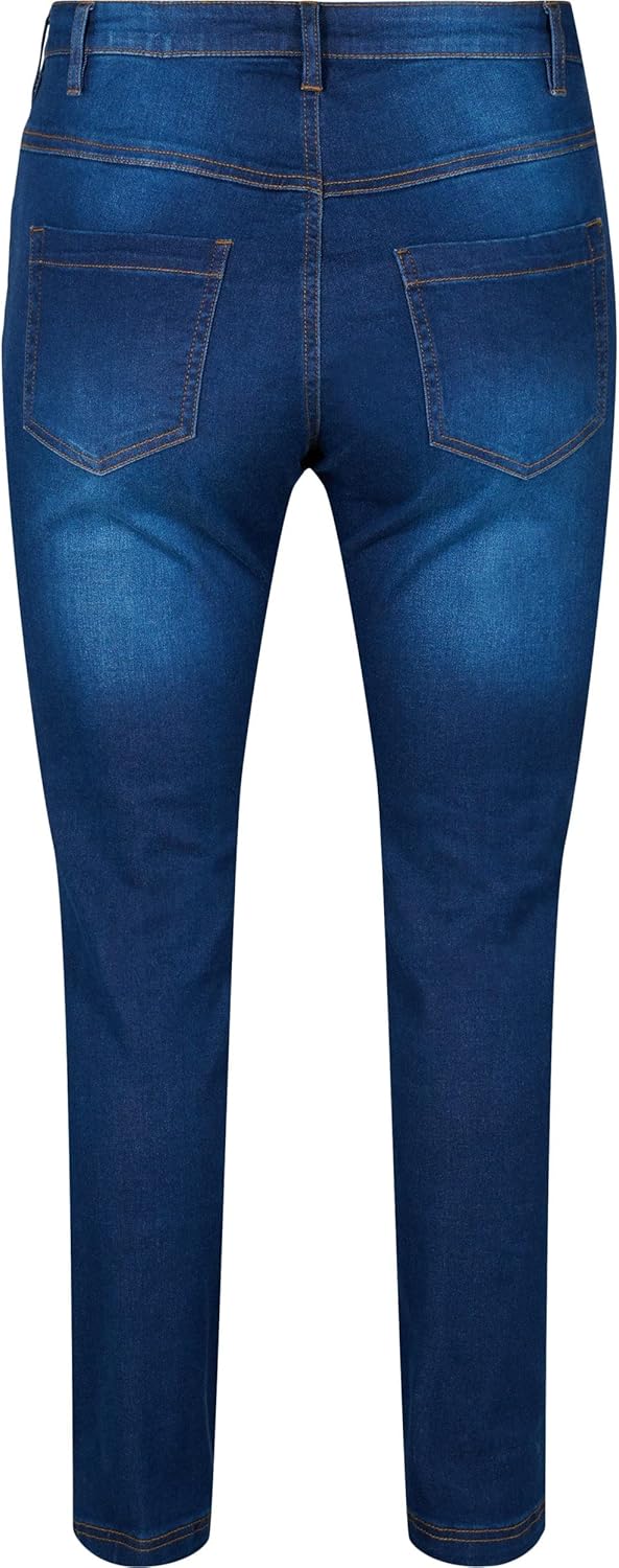 Zizzi Damen Grosse Grössen Emily Jeans Slim Fit Normale Taillenhöhe Gr, Blue Denim