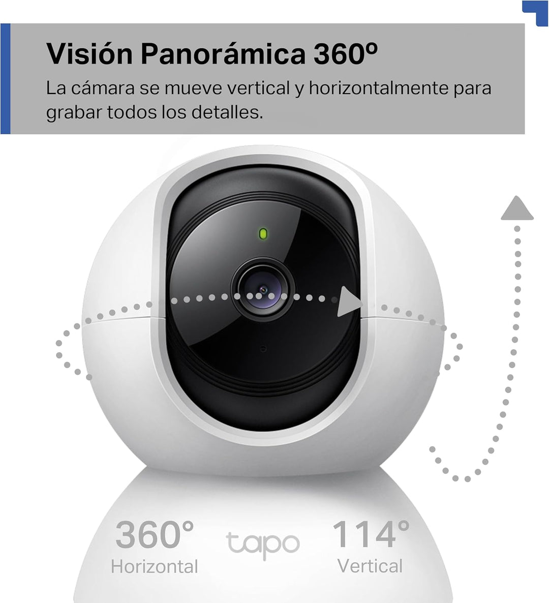 Tapo C21A 2K 3MP Überwachungskamera innen 360°, Nachtsicht, Bewegungserkennung, Zwei-Wege-Audio, Bab