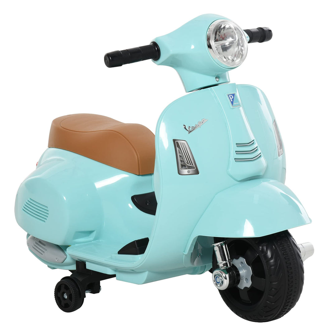 HOMCOM Elektro Kindermotorrad Vespa Elektromotorrad mit LED-Licht, Sound, Kinder Elektro Motorrad fü