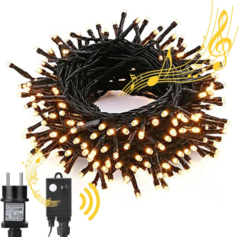 NEXIN Lichterkette Weihnachtsbaum 25M Weihnachtsbeleuchtung Warmweiss, 200LED Lichterkette Aussen St