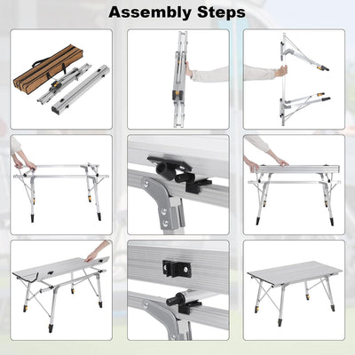 WOLTU Campingtisch Klapptisch aus Alu Gartentisch Balkontisch Reisetisch zusammenklappbar, mit Packt