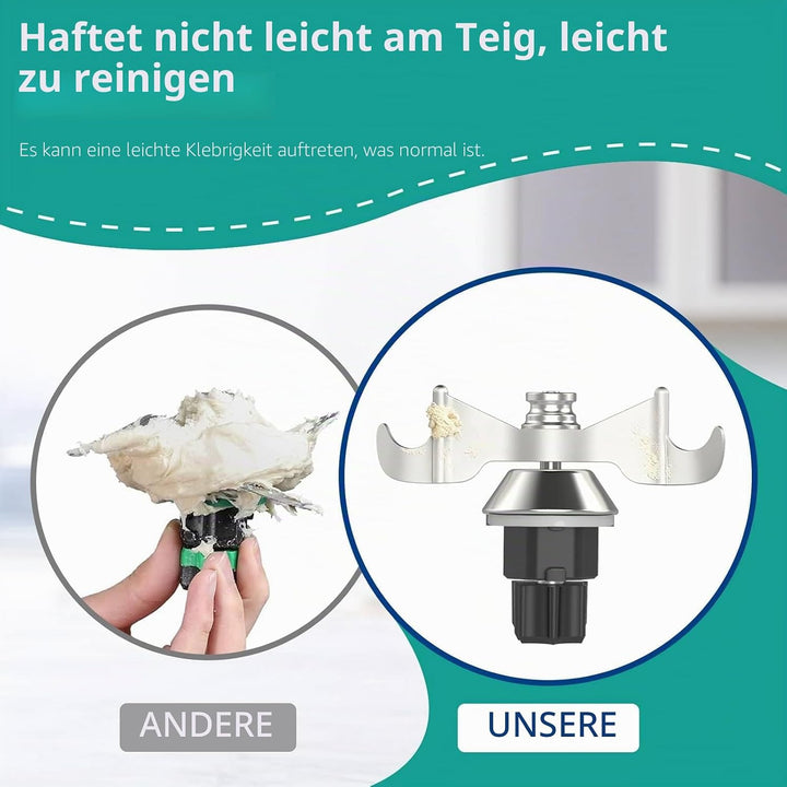 Teigmesser für Thermomix TM5,TM6,TM7,TM31,Edelstahl Teigmischmesser,Zubehör Ersatz Mischflügel Mit S