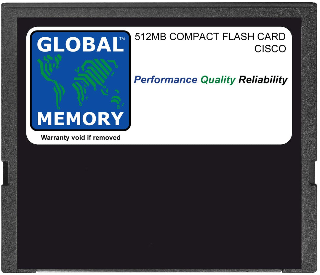 GLOBAL MEMORY 512MB COMPACT Flash Card Speicher FÜR Cisco Catalyst 6500 Series SWITCHES & 7600 Serie