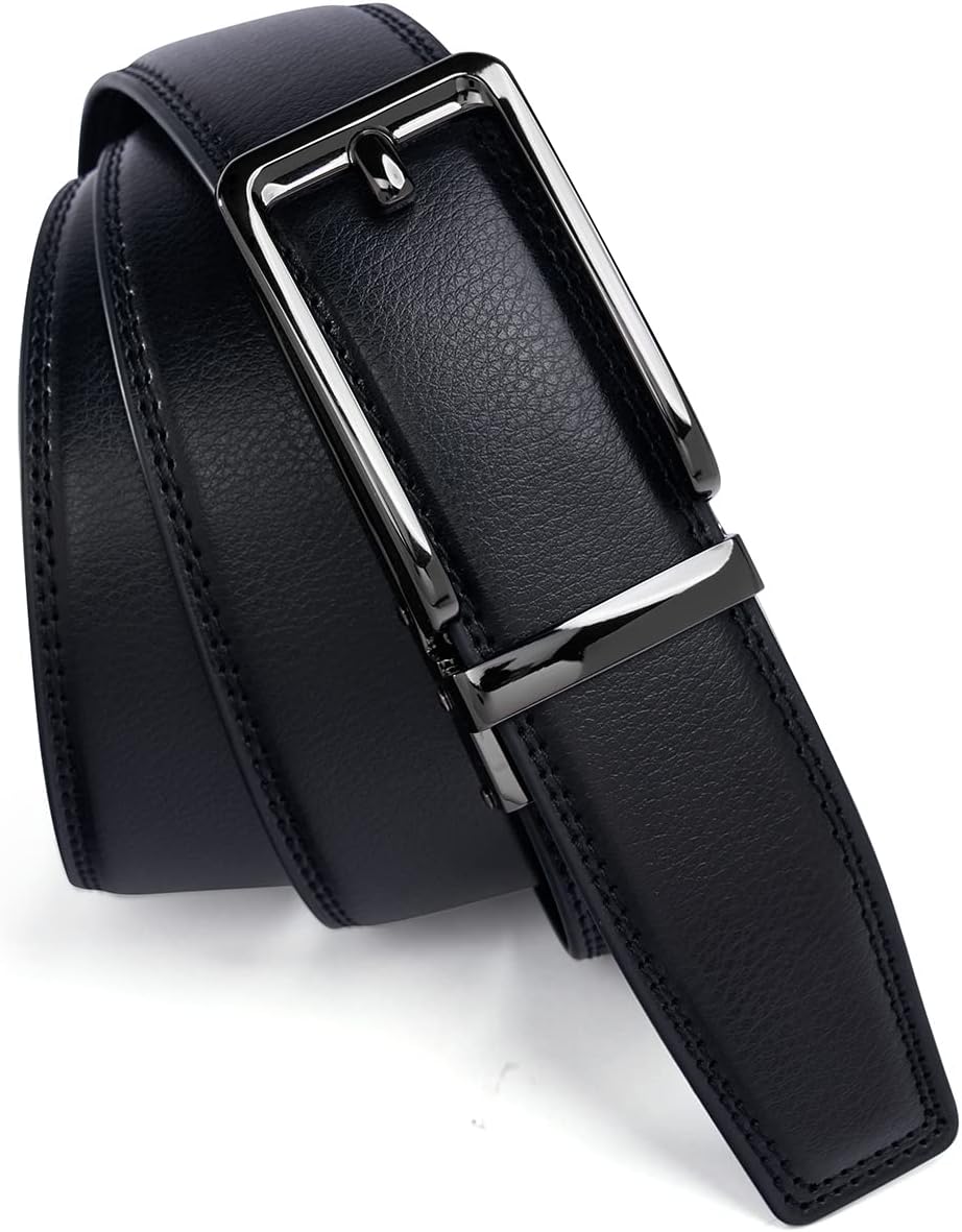 28"-68 "Herren Ledergürtel mit Ratsche, gross und schlank mit automatischer Schnalle 110cm/28"-36" T