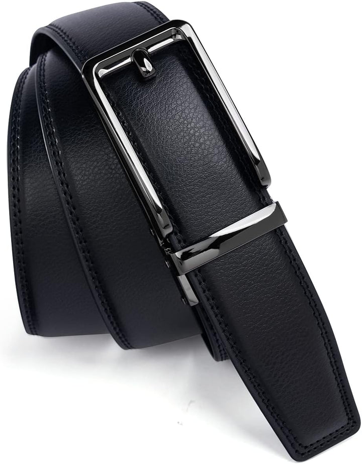 28"-68 "Herren Ledergürtel mit Ratsche, gross und schlank mit automatischer Schnalle 165cm/52"-60" T