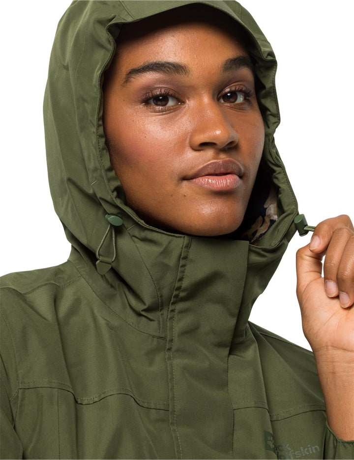 Jack Wolfskin Damen Cape York Paradise Coat W Mantel, XS greenwood