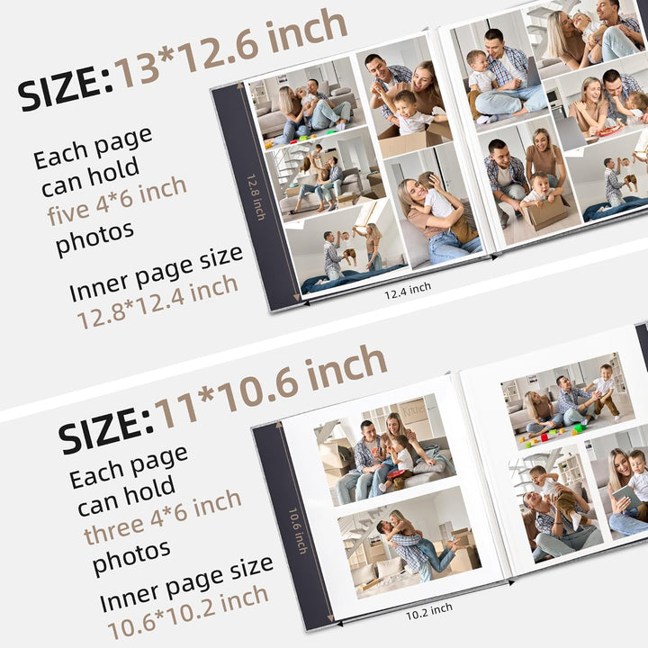 Vienrose Fotoalbum, selbstklebend, 10,2 x 15,2 cm, 7,6 x 12,7 cm, 21,6 x 27,9 cm mit Metallic-Stift