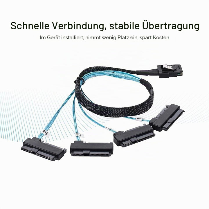 NFHK Internal 36 Pin Mini SAS SFF-8087 Host to 4 SFF-8482 Target SAS Hard Disk and SATA Power Cable