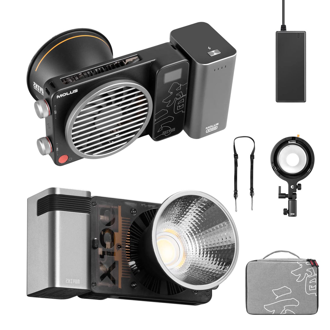 Zhiyun MOLUS X100 Combo LED Videoleuchte 100W Einstellbare 2700K-6500K LED Studio Dauerbeleuchtung U