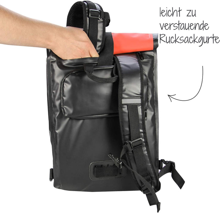 FISCHER 86282 Gepäckträger-Tasche für das Fahrrad, mit Rucksackfunktion, wasserdichtes Material, kom
