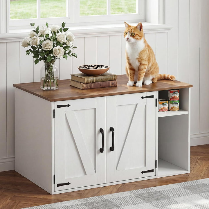 HOOBRO Katzenklo Schrank, Katzentoilette, Versteckte Katzentoilette Kabinett Möbel, Katzenhaus im Vi