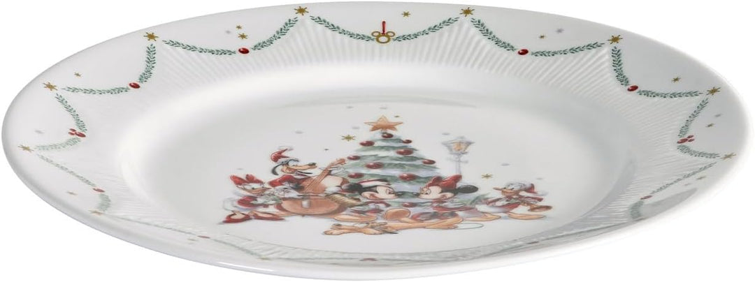 Micky Maus &amp; Freunde Flacher Teller Disney, 4er-Set, 27 cm, Porzellan, Spülmaschinenfest, Weihnachte